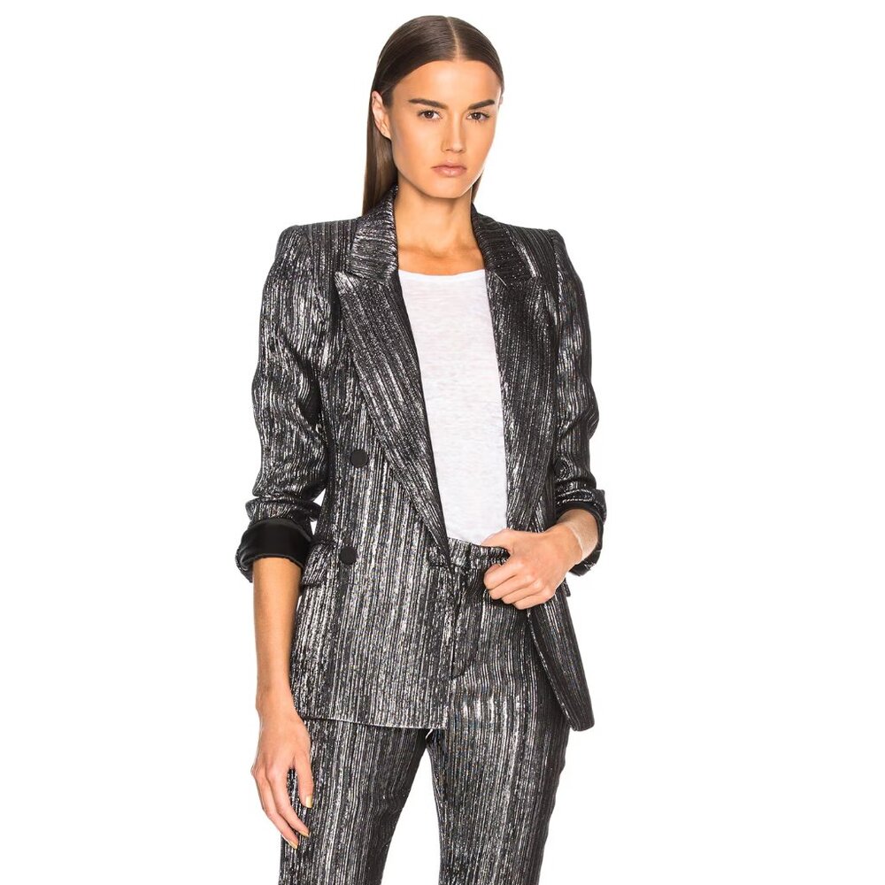 Isabel Marant "Denel" Blazer in Silver, size 40 (fits like US 4/6)